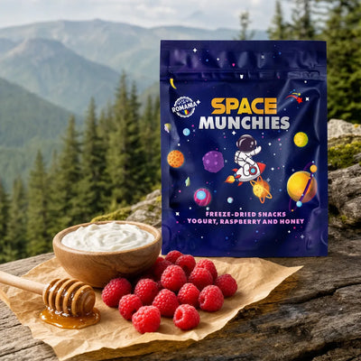 Space Munchies Iaurt liofilizat cu Zmeura si Miere 50g
